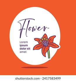 Beautiful card invitation template design with flower