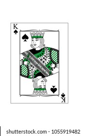 The beautiful card of the king of spades in classic style.