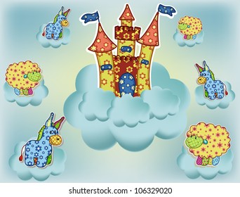 A beautiful card with a lock and animals