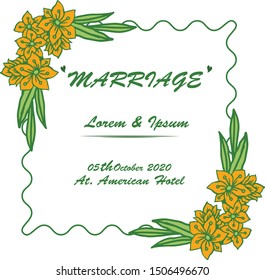 Beautiful card of marriage romantic, with vintage colorful floral frame background. Vector