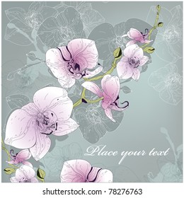Beautiful card with orchids