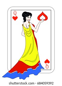 The beautiful card of the Queen of the Hearts.
