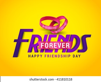 A beautiful  card with stylish text for friendship day.