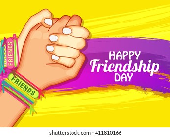 A beautiful  card with stylish text for friendship day.