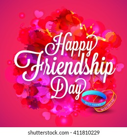 A beautiful  card with stylish text for friendship day.