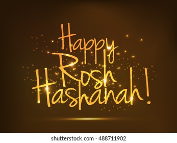 A beautiful card with stylish typography rosh hashanah!,background.