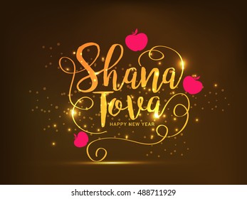 A beautiful card with stylish typography shana tova,background.