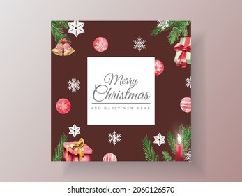 Beautiful card template christmas theme