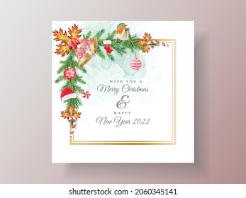 Beautiful card template christmas theme