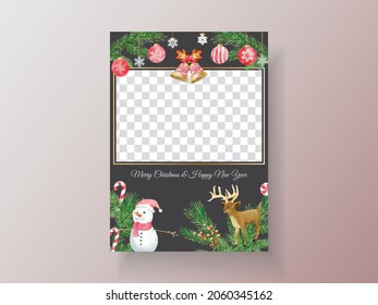 Beautiful card template christmas theme