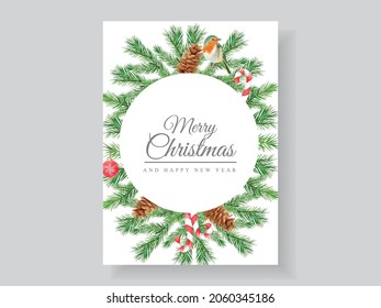 Beautiful card template christmas theme