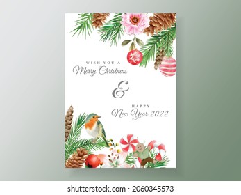 Beautiful card template christmas theme