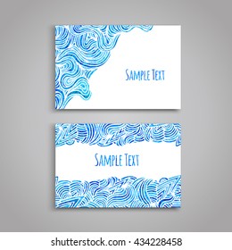 Beautiful card template with wave pattern. Vector illustration