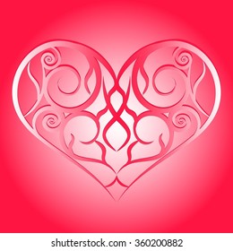 beautiful card for Valentine's Day with Gothic heart