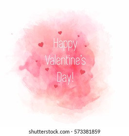 Beautiful card for Valentine's day with watercolor splash vector