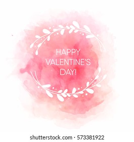 Beautiful card for Valentine's day with watercolor splash vector