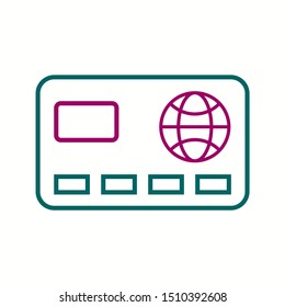 Beautiful Card vector line icon