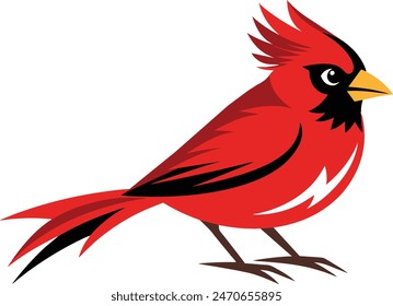 Beautiful cardinal bird vector illustration, showcasing vibrant colors and intricate details. Perfect for nature-themed designs and wildlife enthusiasts