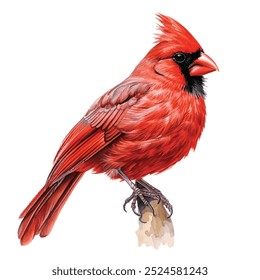 The beautiful Cardinal illustration, with Christmas colors