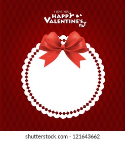 Beautiful cards with red bows and ribbons, vector illustration.