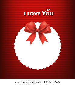 Beautiful cards with red bows and ribbons, vector illustration.