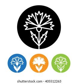 Beautiful Carnation flower icon and logo in trendy linear style.
Identity style for Beauty Salon for Business card, Banner and Brochure. 
Emblem and icon of flower. Contour line. Flat design elements.