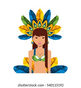 beautiful carnival dancer character vector illustration design