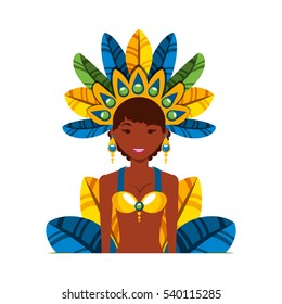 beautiful carnival dancer character vector illustration design