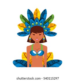 beautiful carnival dancer character vector illustration design