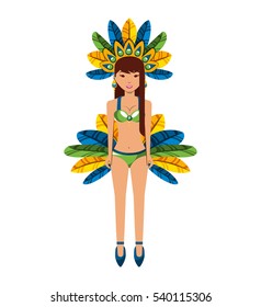 beautiful carnival dancer character vector illustration design