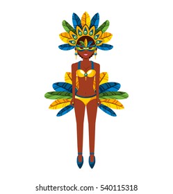 beautiful carnival dancer character vector illustration design