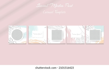 Beautiful carousel post templates set bundle