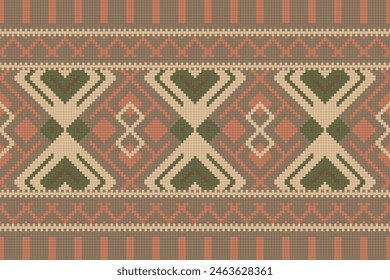 Beautiful carpet ethnic art. Geometric ethnic seamless pattern in tribal. American, Mexican style. Design for background, wallpaper, illustration, fabric, clothing, carpet, textile, batik, embroidery.