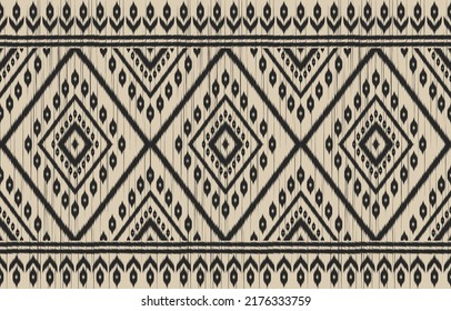 Beautiful carpet ikat art. Geometric ethnic seamless pattern in tribal. Fabric Indian style. Design for background, wallpaper, illustration, fabric, clothing, carpet, textile, batik, embroidery.