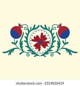 Beautiful carpet pattern - designed for pillows and for other home interior things. Traditional textile products in Uzbekistan.
