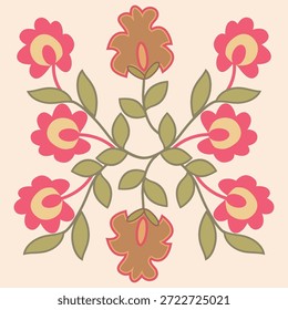 Hermoso patrón de alfombra - diseñado para almohadas y para otras cosas interiores del hogar. Productos textiles tradicionales en Uzbekistán.