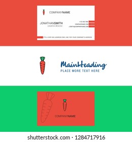Beautiful Carrot  Logo and business card. vertical Design Vector