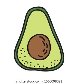 Beautiful cartoon avocado. Vector illustration