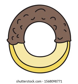 Beautiful cartoon bagel. Vector illustration