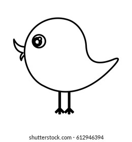 beautiful cartoon bird with big ayes, vector illustration