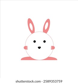 beautiful cartoon bunny happy easter concept 