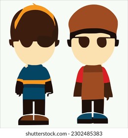 Beautiful cartoon character designs vector file