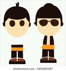 Hermoso personaje de caricatura diseño archivo vectorial