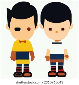Beautiful cartoon character designs vector file