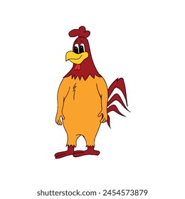 Beautiful Cartoon Chicken Vector Design 