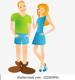 Beautiful cartoon couple