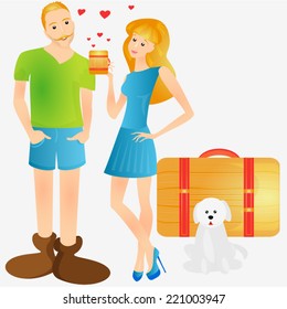 Beautiful cartoon couple