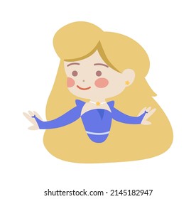 Beautiful Cartoon Girl. Vector illustration