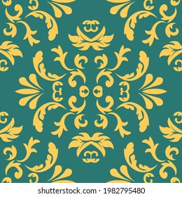 Beautiful cartoon illustration with damask pattern. Vector vintage damask pattern design. Vintage vector illustration. Vector illustration