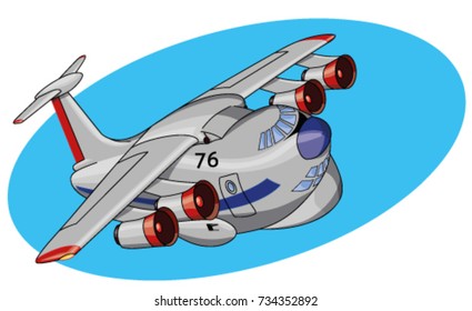 beautiful cartoon jet plane vector illustration